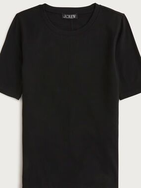 NWT J. Crew Refined Elbow Sleeve Crewneck Tee - Black